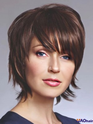 Bob style Straight synthétique 8 "sans capuchon perruque