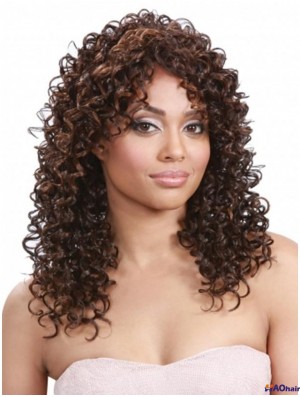 Perruques Cheveux Bouclés Indiens Bouclés Bruns Longues Flexibilité 3/4