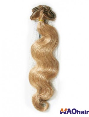 Bande ondulée de cheveux humains Remy la moins chère blonde dans les extensions de cheveux