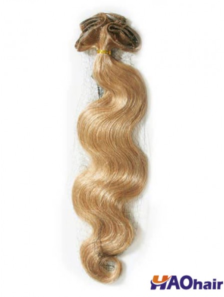 Bande ondulée de cheveux humains Remy la moins chère blonde dans les extensions de cheveux