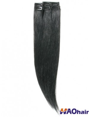 Incroyable pince à cheveux remy droite noire dans les extensions de cheveux