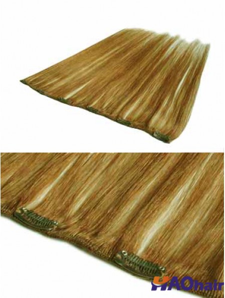 Remise Blonde Lisse Remy Clip De Cheveux Humains Dans Les Extensions De Cheveux