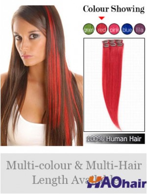 Pince à cheveux remy droite rouge à la mode dans les extensions de cheveux