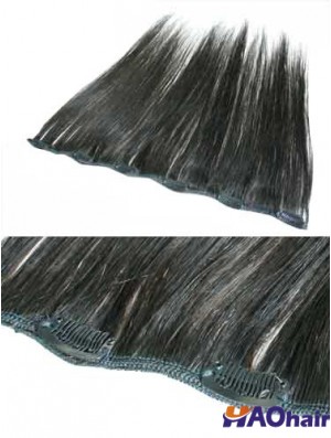 Pince à cheveux Remy droite noire fabuleuse dans les extensions de cheveux