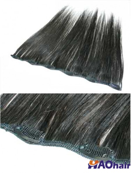 Pince à cheveux Remy droite noire fabuleuse dans les extensions de cheveux