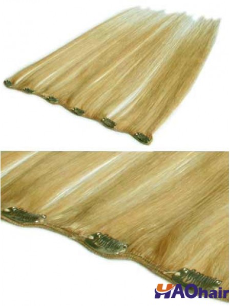 Agrafe droite blonde de cheveux remy de flexibilité dans des prolongements de cheveux