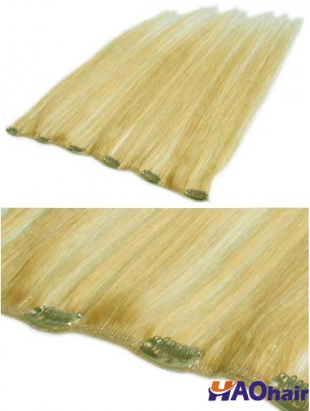 Pince à cheveux blonde remy droite abordable dans les extensions de cheveux