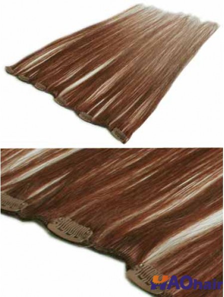Superbe Auburn Straight Remy Hair Clip dans les extensions de cheveux