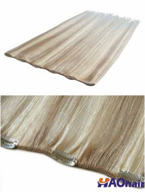 Agrafe de cheveux humains remy droite blonde pratique dans les extensions de cheveux