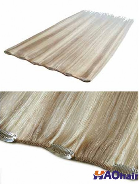 Agrafe de cheveux humains remy droite blonde pratique dans les extensions de cheveux