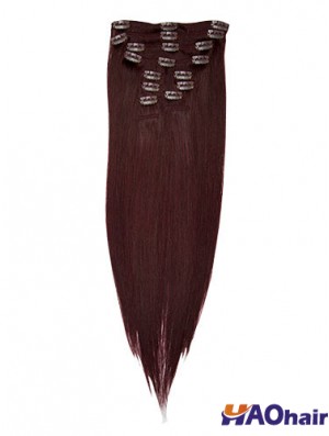Pince à cheveux remy droite rouge à la mode dans les extensions de cheveux