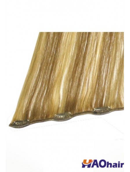 No-Fuss Blonde Straight Remy Hair Clip dans les extensions de cheveux