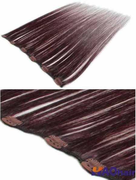 Pince à cheveux douce Remy Auburn droite dans les extensions de cheveux