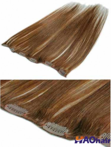 Agrafe droite confortable de cheveux de Remy de Brown dans des prolongements de cheveux