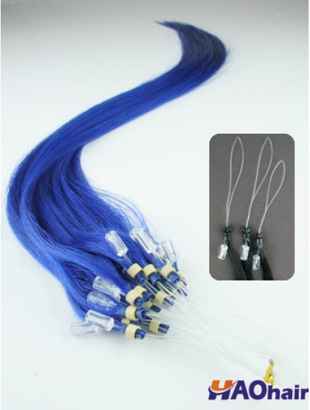 Rallonges de cheveux d'anneau de micro-boucle droite noires abordables