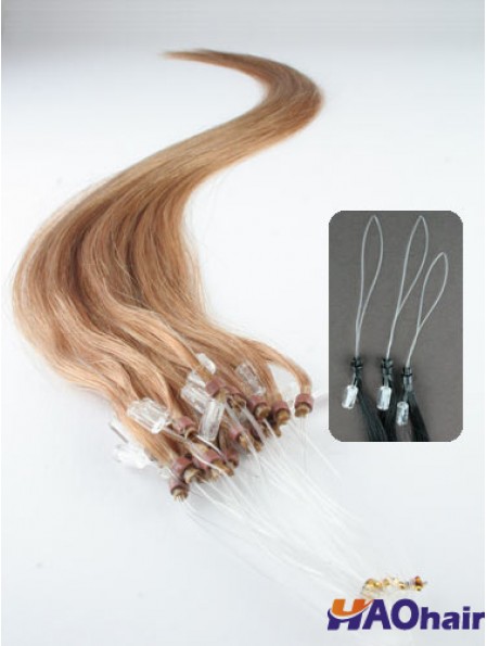 Rallonges de cheveux d'anneau de boucle micro blonde droite populaire