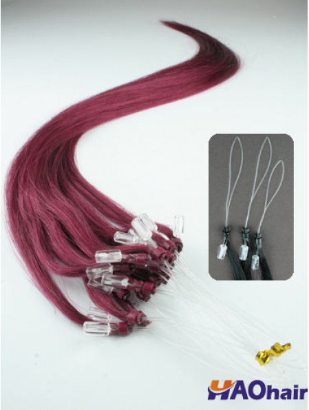 Prolongements de cheveux d'anneau de micro-boucle droite rouge appropriés