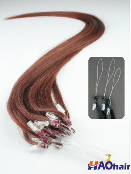 Extensions de cheveux d'anneau de micro-boucle droite Auburn incroyables