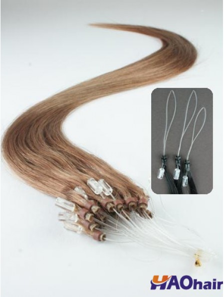 Les extensions de cheveux d'anneau de micro-boucle droite marron les moins chères
