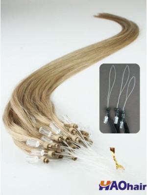 Bonnes extensions de cheveux d'anneau de boucle micro blonde droite