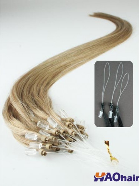 Bonnes extensions de cheveux d'anneau de boucle micro blonde droite