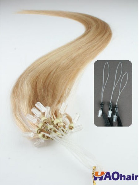 Superbes extensions de cheveux d'anneau de boucle micro blonde droite