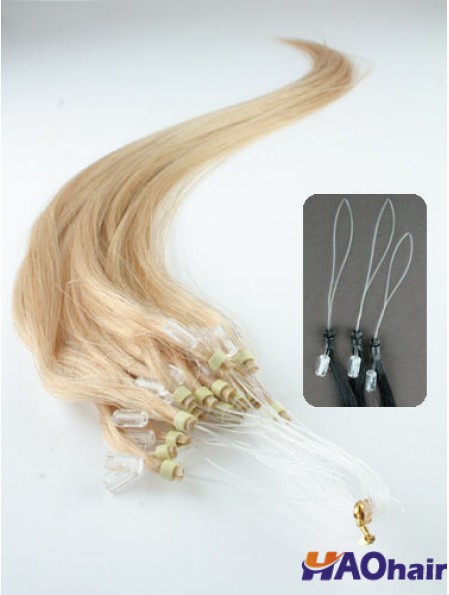 Extensions de cheveux d'anneau de micro-boucle droite blonde idéale