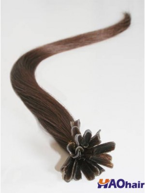 Rallonges de cheveux brun droit bon clou / pointe U