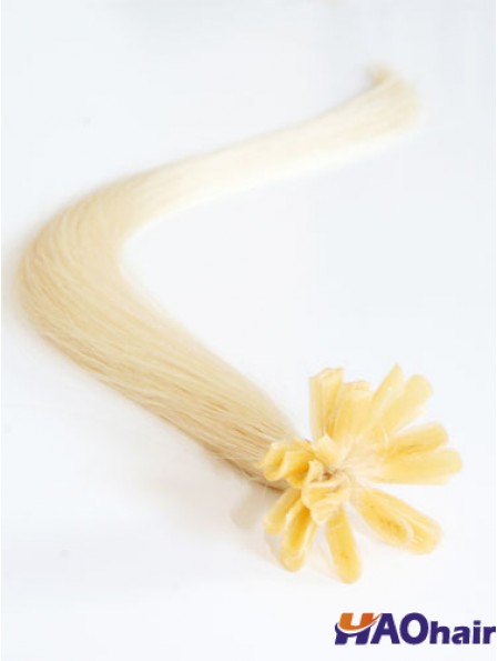 Extensions de cheveux blondes droites magnifiques ongles / pointe U