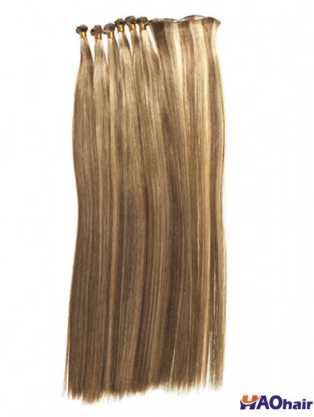 Extensions de trame à la mode blondes droites remy cheveux humains