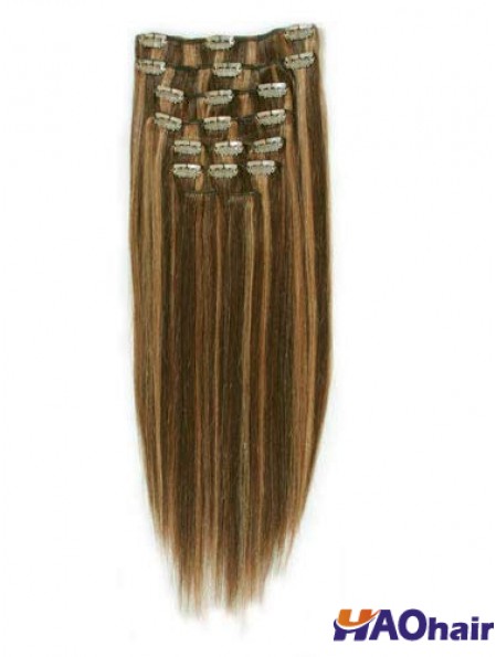 Agrafe droite de cheveux de Remy de Brown de mode dans des prolongements de cheveux