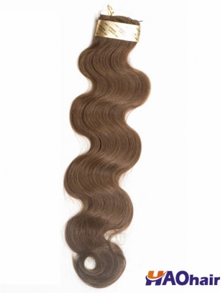 Rallonges de cheveux brun bâton ondulé / I Tip