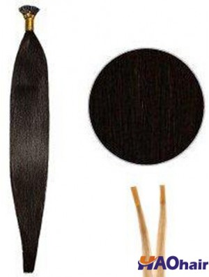 Rallonges de cheveux bâton droit noir / I Tip