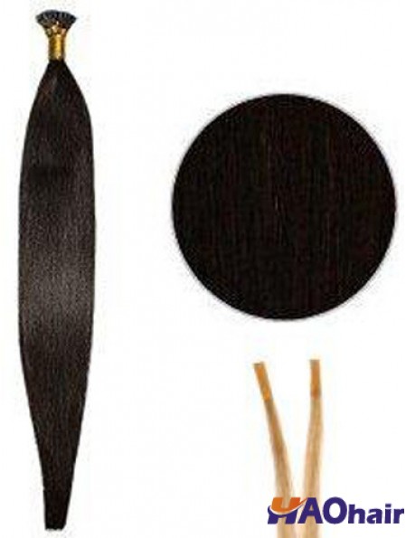 Rallonges de cheveux bâton droit noir / I Tip
