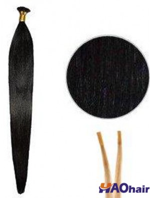 Rallonges de cheveux bâton droit noir / I Tip