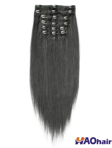 Pince à cheveux remy droite noire incroyable dans les extensions de cheveux