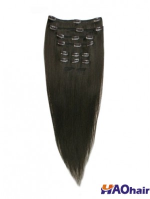 Bonne pince à cheveux remy droite noire dans les extensions de cheveux