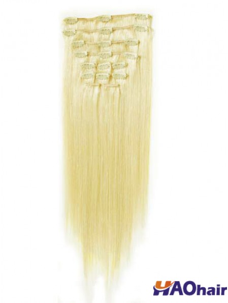 Perfect Blonde Straight Remy Hair Clip dans les extensions de cheveux