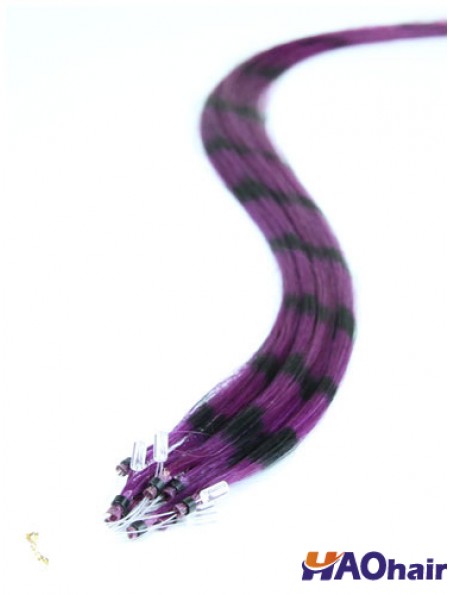 Rallonges de cheveux d'anneau de boucle micro droite noire