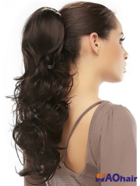 Clip sur queues de cheval couleur brune longue longueur Style ondulé