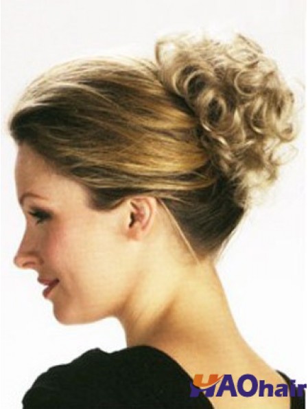 Style Blonde Clip synthétique bouclé en postiches
