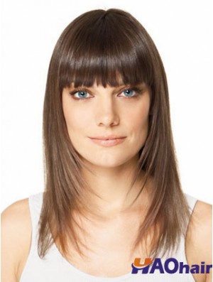 Clip en postiches pour cheveux courts couleur brune Style droit
