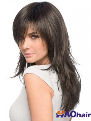 perruque longue brune, perruques cheveux humains naturels