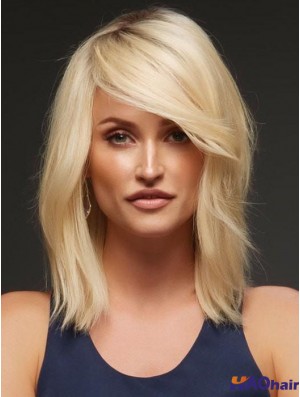 Blonde Layered Wavy 14  inchAcheter des perruques de cheveux humains