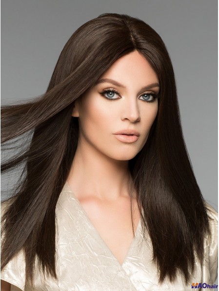 Perruques de cheveux remy noirs longs de 16 pouces