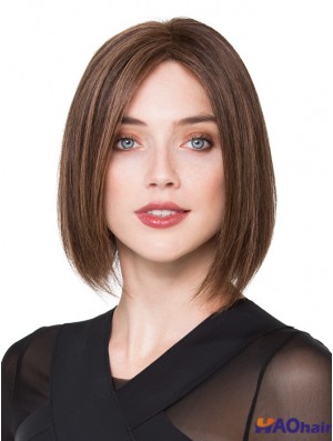 Bob Perruques de cheveux humains Couleur marron Longueur de menton Bobs Cut