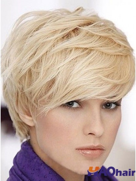 Cheveux humains droits courts avec des coupes courtes sans capuchon
