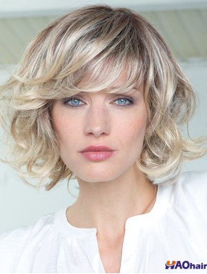 perruque blonde en cheveux humains pour femme