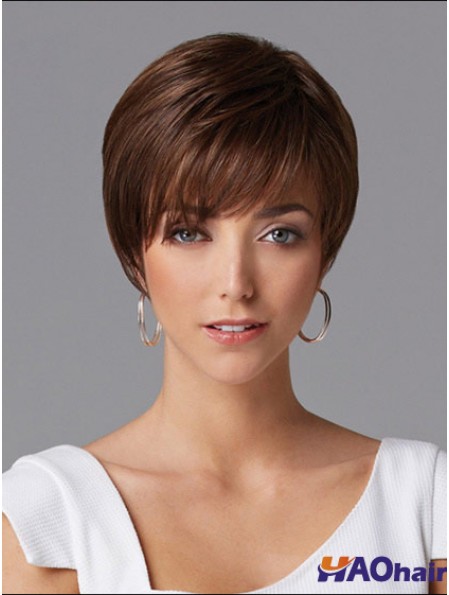 Perruques de cheveux pour les femmes Longueur courte Style droit Couleur Auburn