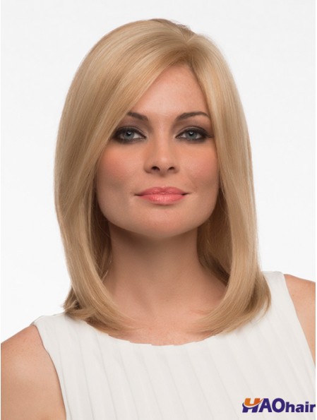 Cheveux raides Cheveux raides Longueur d'épaule Couleur blonde